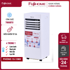 Máy lạnh di động 12.000 BTU thông minh nhập khẩu Fujihome, máy điều hòa di động mini điều khiển Wifi đa năng làm lạnh, hút ẩm, lọc không khí