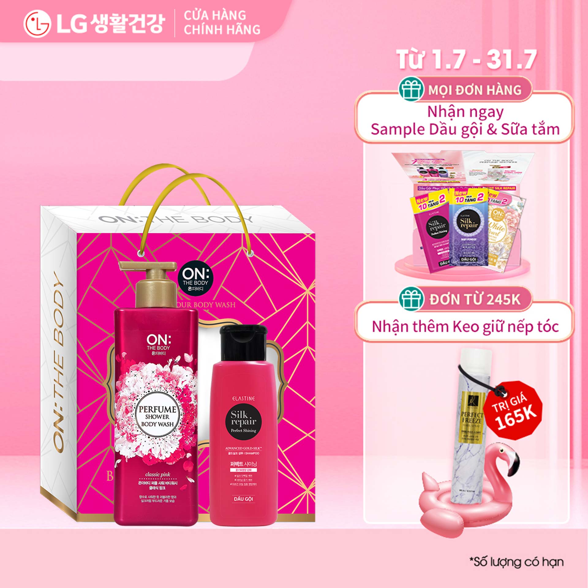 Bộ quà tặng: Sữa tắm dưỡng ẩm hương nước hoa On: The Body Violet Dream 500gr và quà tặng: Dầu...