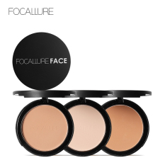 Phấn phủ FOCALLURE mềm mịn kiềm dầu giữ lớp trang điểm bền màu suốt cả ngày với 3 màu tùy chọn kèm bông mút bọt biển dùng tán phấn – INTL