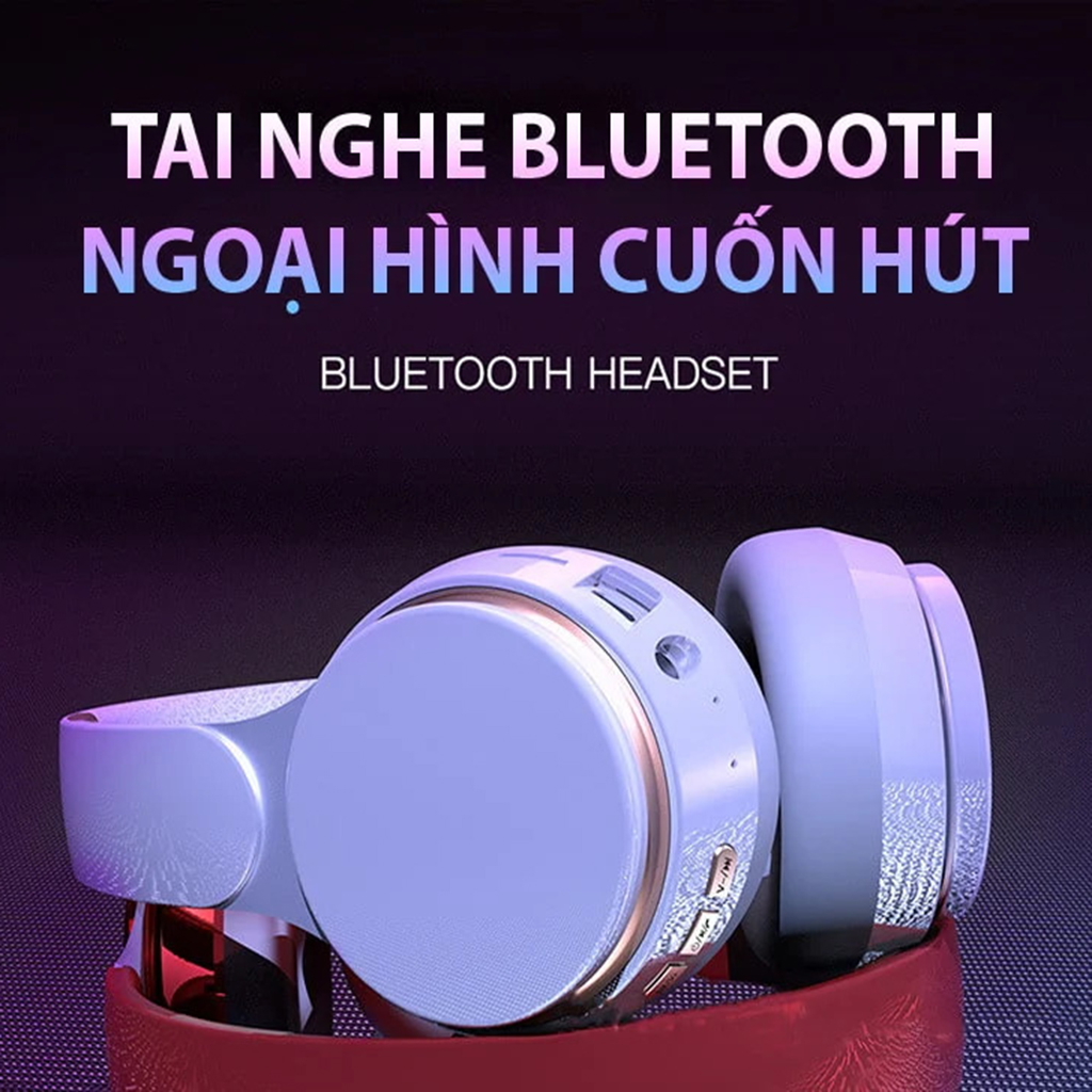 Tai nghe Bluetooth bass cực mạnh T7, có khe cắm thẻ nhớ, Bluetooth 5.0 kết nối dễ dàng, pin cực...
