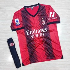 [NEW] Đồ đá banh, áo đá bóng, quần áo bóng đá AC Milan đỏ sọc mới nhất 2023-2024 – Chất thun lạnh cao cấp, bền màu, thoáng khí