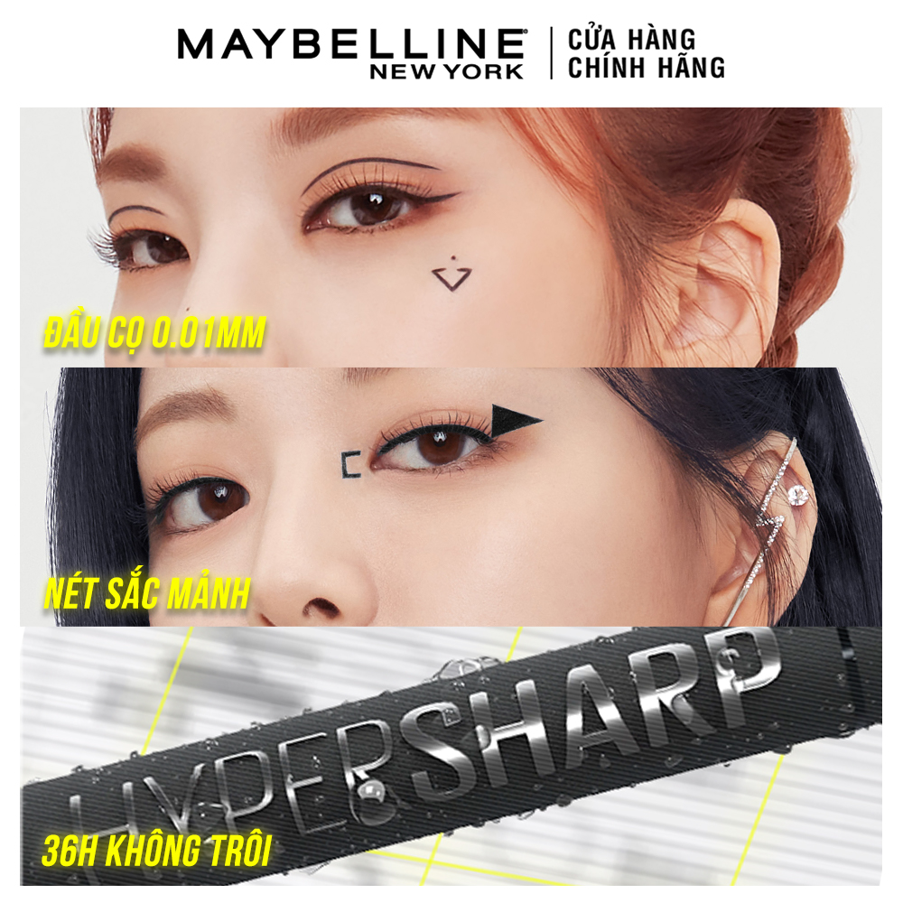 Bút Kẻ Mắt Nước Siêu Sắc Mảnh Maybelline New York Hyper Sharp Liner Extreme mẫu mới (0.4g)
