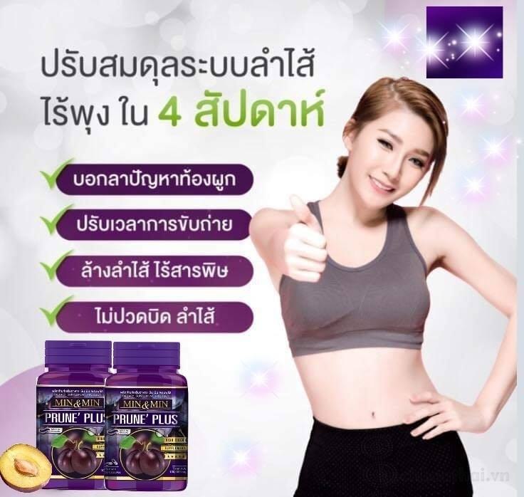 vıên uốnǥ tan mỡ bụnǥ không gây mệt Min & Min Prune Plus Thái Lan