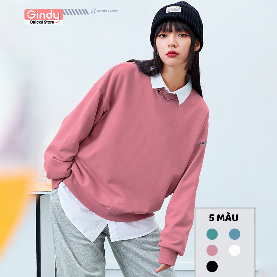 Áo nỉ nam nữ GINDY áo khoác hoodie sweater dài tay basic form rộng unisex chất nỉ Ulzzang Hàn Quốc...