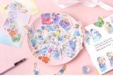 Sticker (hình dán) galaxy nhũ vàng trang trí sổ, album, nhật ký, lưu bút, góc học tập