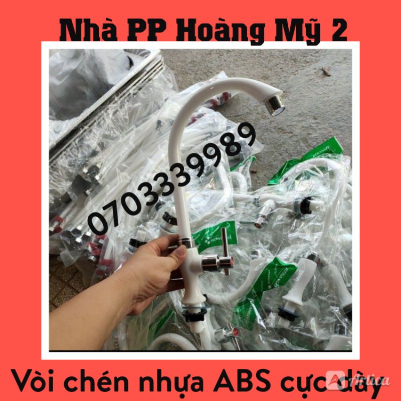 [HCM]Vòi Chậu Rửa Chén - Nhựa Abs - Tay Xi Inox