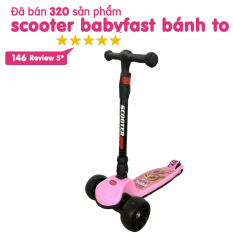 Xe trượt scooter Babyfast 3 bánh an toàn cho trẻ em của Babyhop chịu lực 90kg phù hợp cho cả bé trai và gái, bánh xe phát sáng vĩnh cửu, rèn luyện vận động, tăng chiều cao cho bé – Hàng chính hãng