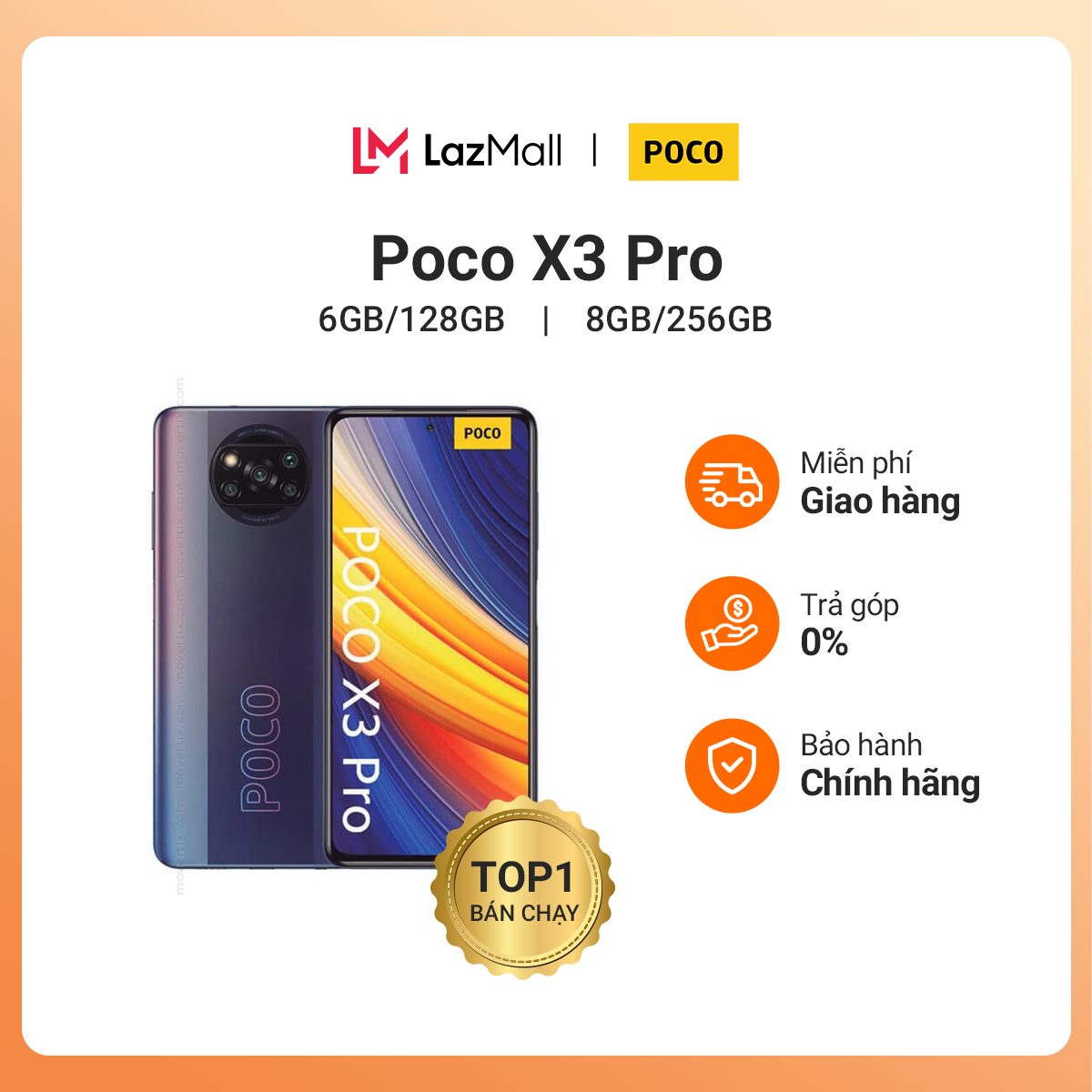 [Lì xì 500k] Điện thoại POCO X3 Pro (6GB/128GB 8GB/256GB) - Hàng chính hãng DGW - Bảo hành 18 tháng...