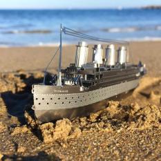 Mô hình kim loại lắp ghép trang trí trưng bày 3d Tàu Titanic ( mua 2 bộ tặng dụng cụ lắp ghép)