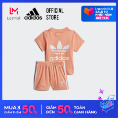 adidas ORIGINALS Bộ áo phông quần short Trefoil Em bé Màu cam FM5597