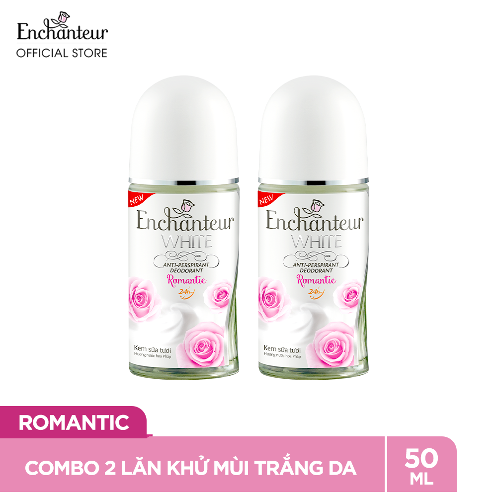 Combo 2 Lăn khử mùi trắng da Enchanteur Romantic 50ml/ Chai