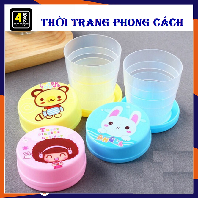 Ly Gấp Gọn/Cốc Xếp , Ly uống nước nhựa mini có thể gấp gọn hình thú nhiều màu thích hợp...