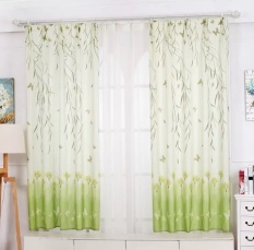 Rèm vải dày treo cửa chống nắng tốt 99% (có sẵn khoen) – 2m cao LÁ RŨ XANH TT019