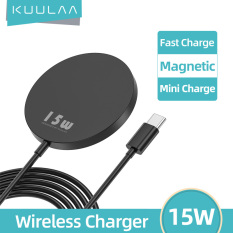 【50% OFF Voucher】KUULAA 15W Qi Magnetic Fast Wireless Charger sạc không dây Mini 5mm Quick Wireless Charging For IPhone Samsung Huawei Xiaomi Mobile Smartphone Android
