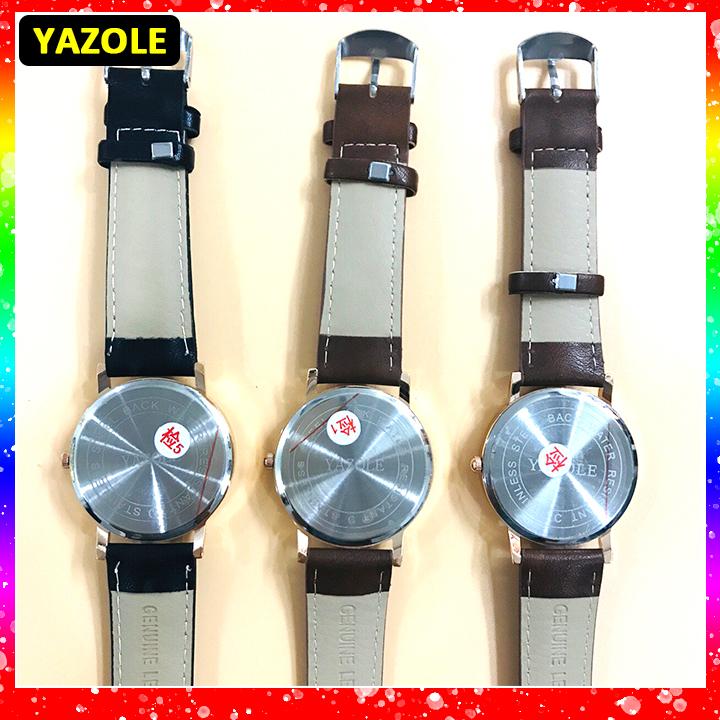 [HCM]Đồng hồ nam Yazole Z327 dây da đẹp siêu rẻ