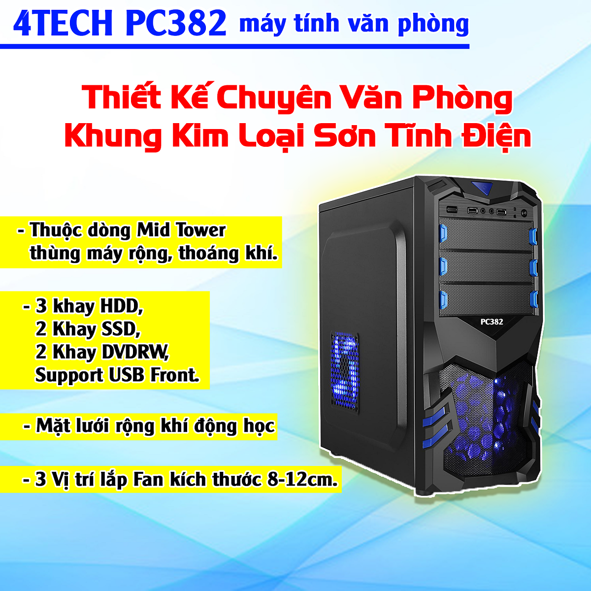 [Trả góp 0%]Bộ máy tính cây để bàn Core i5 4TechVP PC382 2019 giá thanh lý cấu hình cao PC...