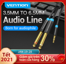 Vention dây kết nối âm thanh 3.5mm to 6.35mm 1/4 Mono Jack to Stereo 1/8 Jack 3.5mm to Dual 6.5mm Aux Cable for Mixer Power Amplifier DVD Player lattop Cell phone Male to Male Audio Cable