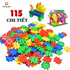 Đồ chơi trẻ em túi 115 tấm xếp hình nhựa nguyên sinh an toàn nhiều màu sắc giúp trẻ từ 3 tuổi trở lên phát triển trí tưởng tượng và tư duy sáng tạo