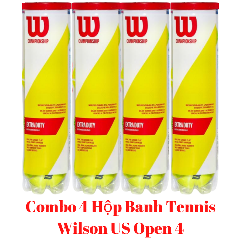 Combo 4 Hộp Banh Tennis Wilson Đỏ 1 Hộp 4 Trái