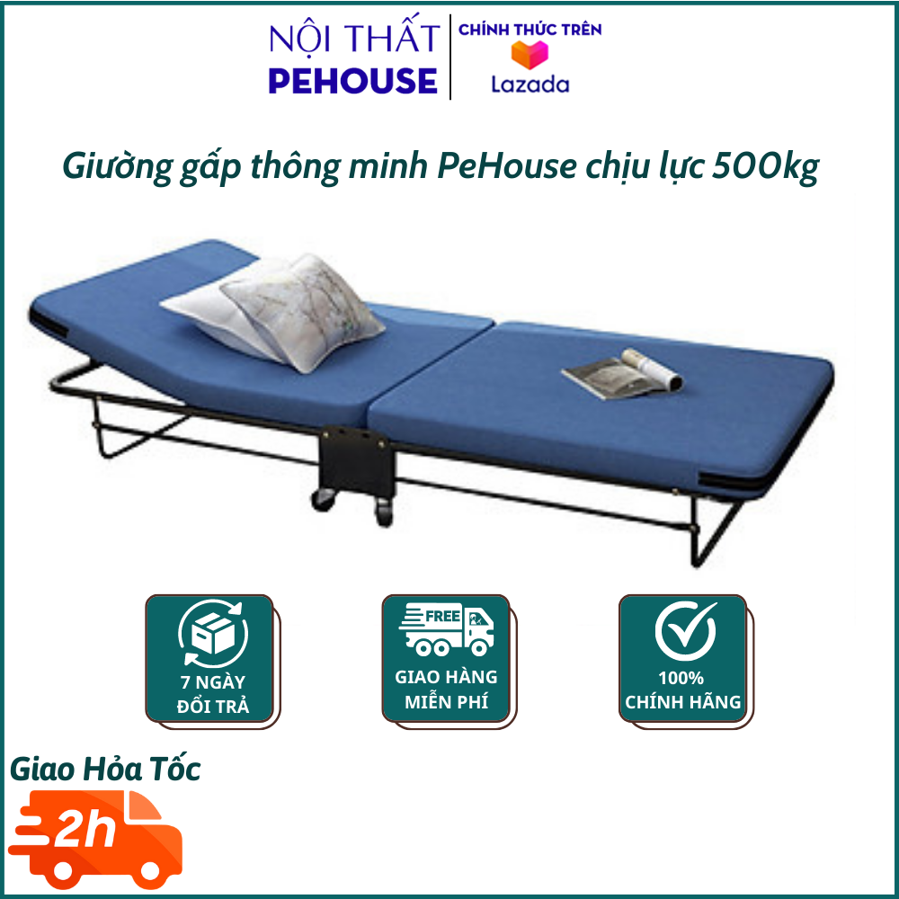 Giường gấp thông minh PeHouse dùng văn phòng hoặc tại nhà, giường 2 người, chịu trọng lượng tới 500 cân,...