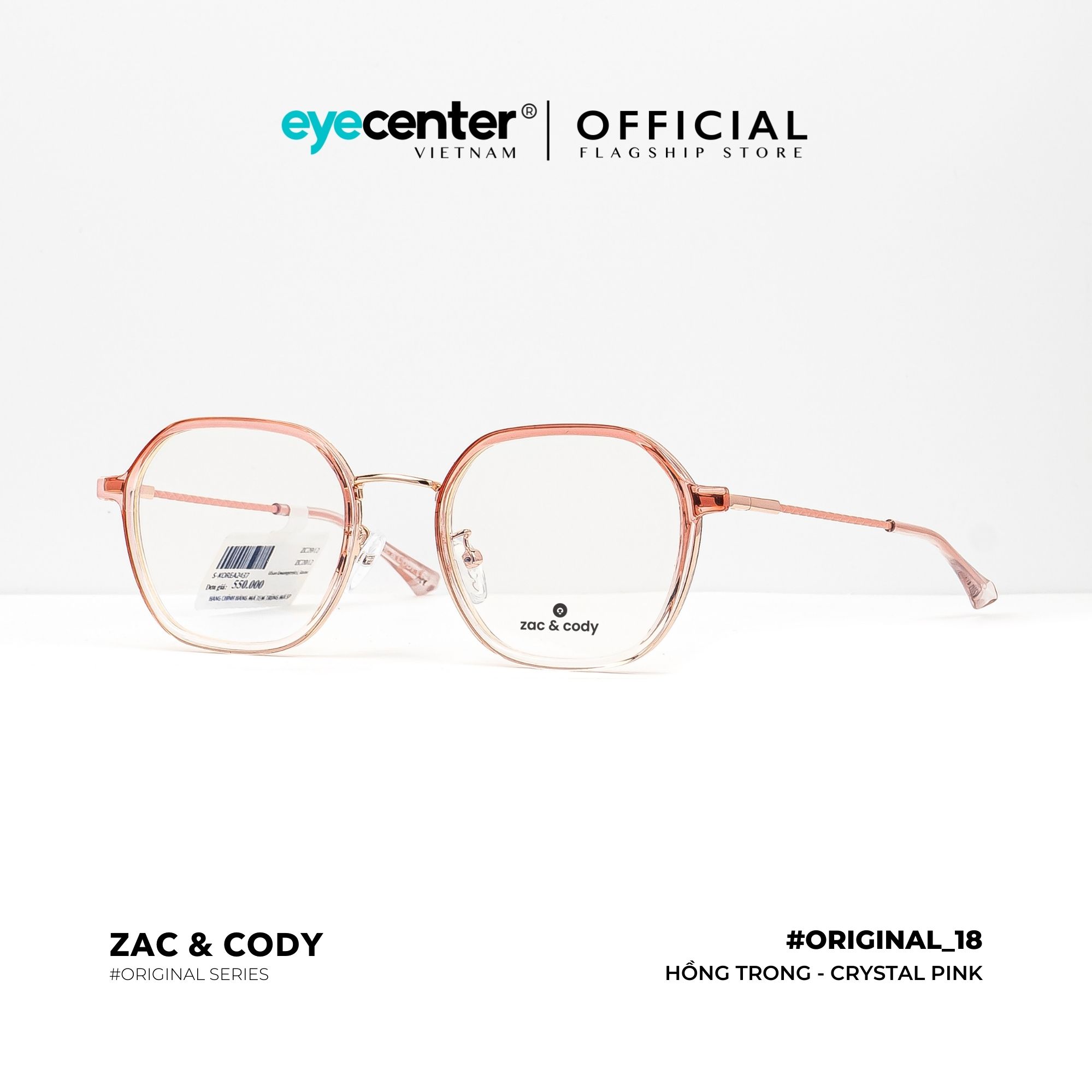 Gọng kính cận nam nữ chính hãng ZAC & CODY B18 kim loại chống gỉ cao cấp nhập khẩu by...