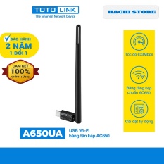 [HCM]USB Wi-Fi băng tần kép chuẩn AC 650Mbps TOTOLINK A650UA – Hàng phân phối chính hãng