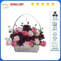 LÃNG hoa sáp thơm để bàn 30 bông , hoa sinh nhật , hoa decor DONA ART LH 102 phong cách hàn cực xinh thích hợp làm quà tặng