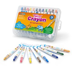 Bút Sáp Màu Xoay Twist Crayon 24 Màu – Hộp Nhựa PP – Duka
