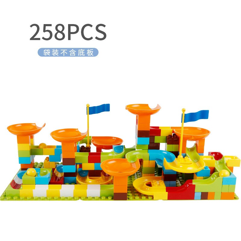 Bộ Xếp Hình Cầu Trượt Lego Thả Bi 165 Chi Tiết Cho Bé, Đồ Chơi Xếp Hình Phát Triển Trí...