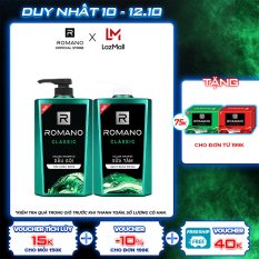 Combo Dầu gội và Sữa tắm Romano Classic 650gr/chai