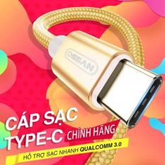 Dây sạc USB Type C hỗ trợ sạc nhanh Qualcomm Quick Charge cho Samsung Galaxy Note 8/ S8/ S8 Plus 9/ 9 Plus và các máy có cổng Type-C – Hàng Ossan