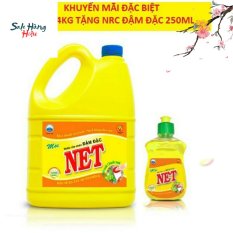 Nước Rửa Chén NET 4kg Hương Chanh – Tặng chai NRC 250g Đậm Đặc