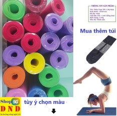 Thảm Yoga – Thảm lót tập thể dục dài 1,85M rộng 0,61M dày 5mm. Thảm dẻo, đàn hồi tốt, có thể sử dụng lâu dài.