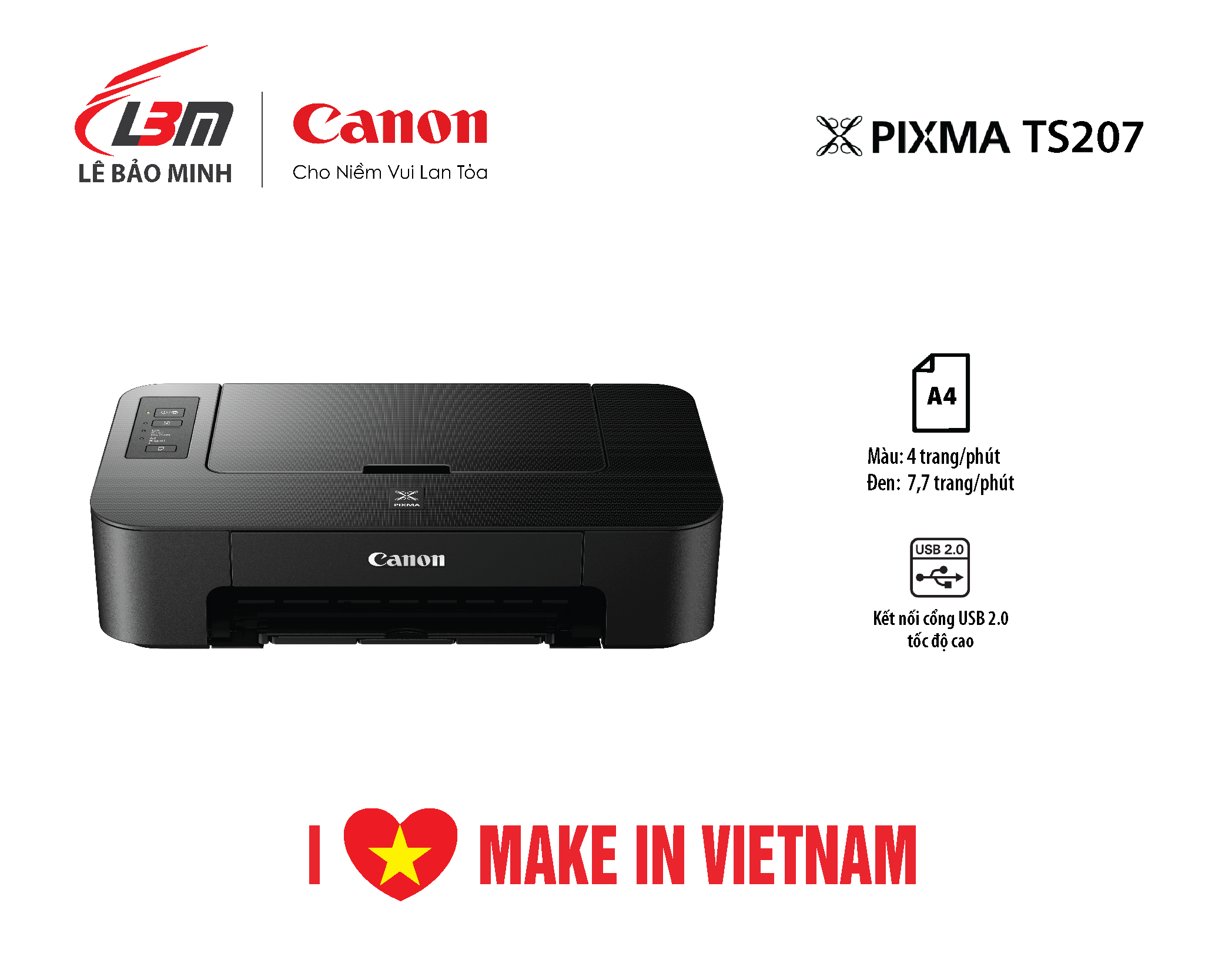 Máy in Canon TS207- Chính Hãng Lê Bảo Minh