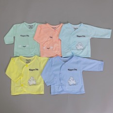 Áo Dài tay Minky thỏ sơ sinh cổ tim cài chéo