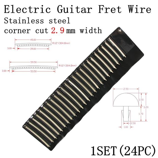 24pcs Fingerboard Frets Fret Wire For Electric Guitar nickel silve Stainless Steel 2.4MM 2.7mm 2.9MM Repair Material Accessories