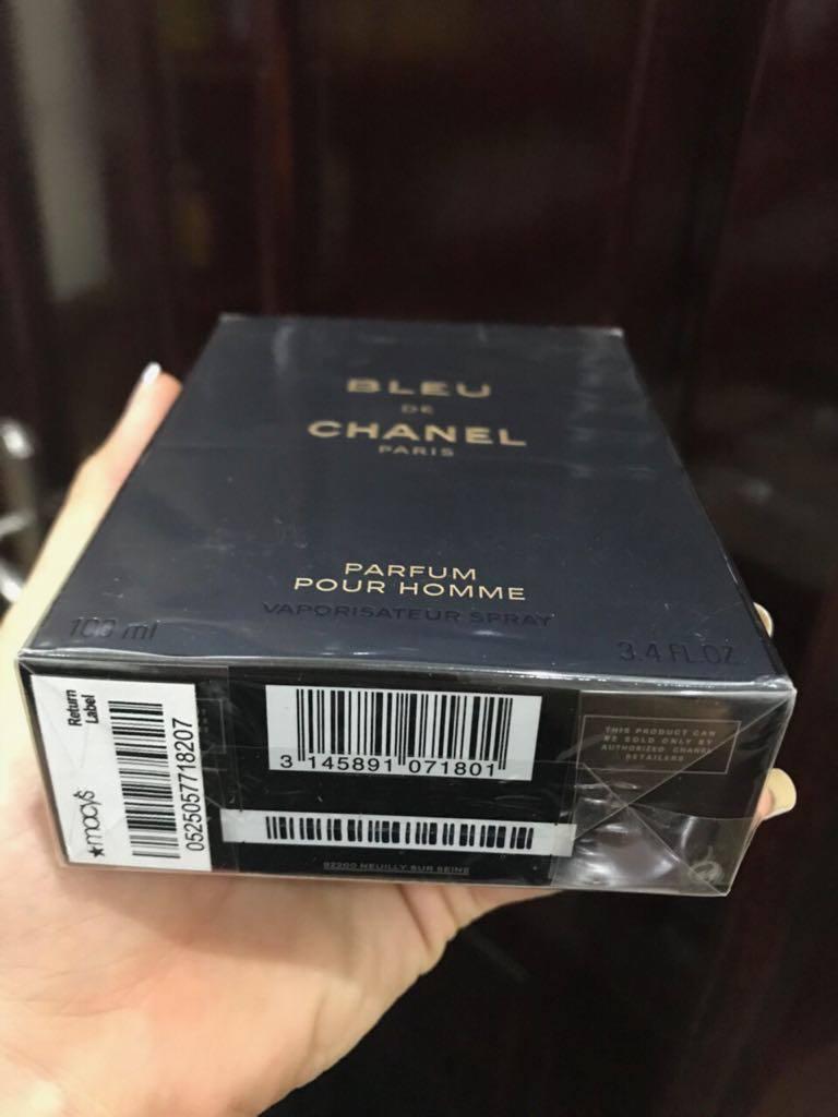 Bán [2018] Nước Hoa Chanel Bleu De Chanel for men Eau De Parfum 100ml [Hàng  Macy's có tem] giá chỉ ₫ | Review ZimKen