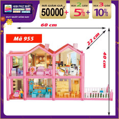 [HCM]Mô hình nhà búp bê cỡ lớn cho các bé chơi đồ chơi Barbie chất liệu nhựa an toàn cho bé đảm bảo tiêu chuẩn vệ sinh