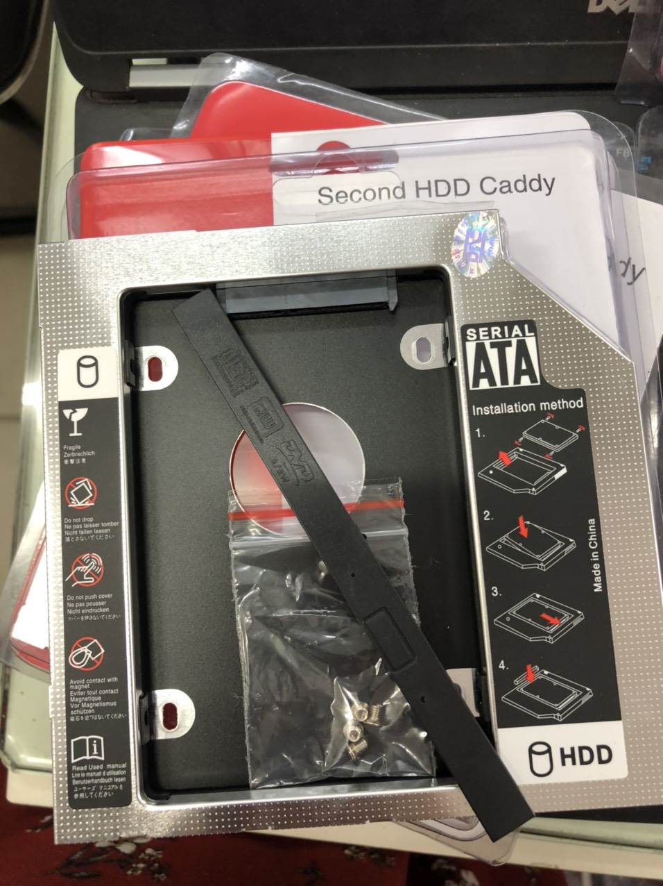 Caddy Bay SSD Sata 3 9.5mm/12.7mm - khay ổ cứng thay vị trí ổ DVD mới- Full Box- Tặng Kèm...