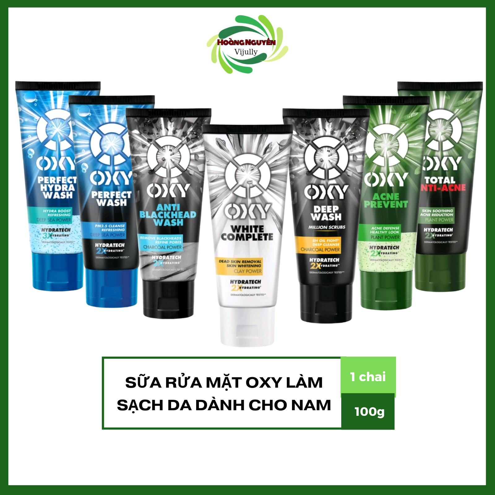 Sữa Rửa Mặt Nam OXY White Complete | Total Anti Acne | Deep Wash | Perfect Cool Wash 100g – SRM Oxy da mụn