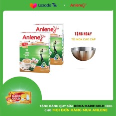 Bộ 2 Hộp sữa bột Anlene Vị Cà phê hộp 310g Tặng Tô inox