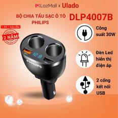 Bộ chia tẩu sạc Philips DLP4007 (Màu đen) công suất 120W – BH 24 tháng – Ulado