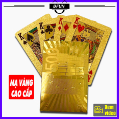 Bài Tây Mạ Vàng 24K Cao Cấp – Bộ Bài Tây 52 Lá Poker – Bài 52 Lá Đẹp Ảo Thuật – Bài Nhựa Chống Nước – Bài Tiến Lên – Đồ Chơi Trẻ Em BFUN