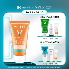 Kem chống nắng không gây nhờn rít Vichy Ideal Soleil Dry Touch SPF 50 Chống Tia UVA + UVB 50ml