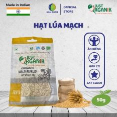 Gạo Lúa Mạch Ý Dĩ Barley ( Pearled ) hữu cơ Just Organik Nhập Khẩu Ấn Độ Tốt Cho Mẹ Bầu Ăn Dặm Cho Bé – 50gr