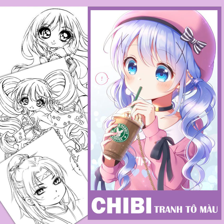 Tranh Tô Màu Anime Cute - Tạo Hình Đẹp Tựa Thần Tiên - Tô màu trực tuyến