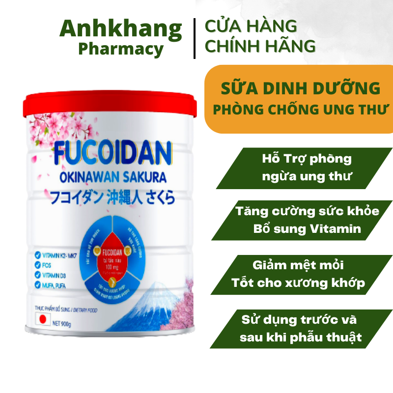 Sữa dinh dưỡng Fucoidan okinawan – Chiết xuất từ tảo nâu hỗ Trợ phòng chống ung thư và tăng cường sức khỏe (Hộp 900g)