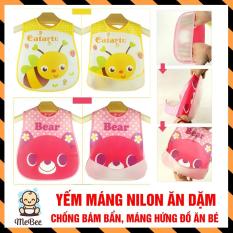 Yếm máng ăn dặm nilon quai dán cho bé SHOPMEBEE