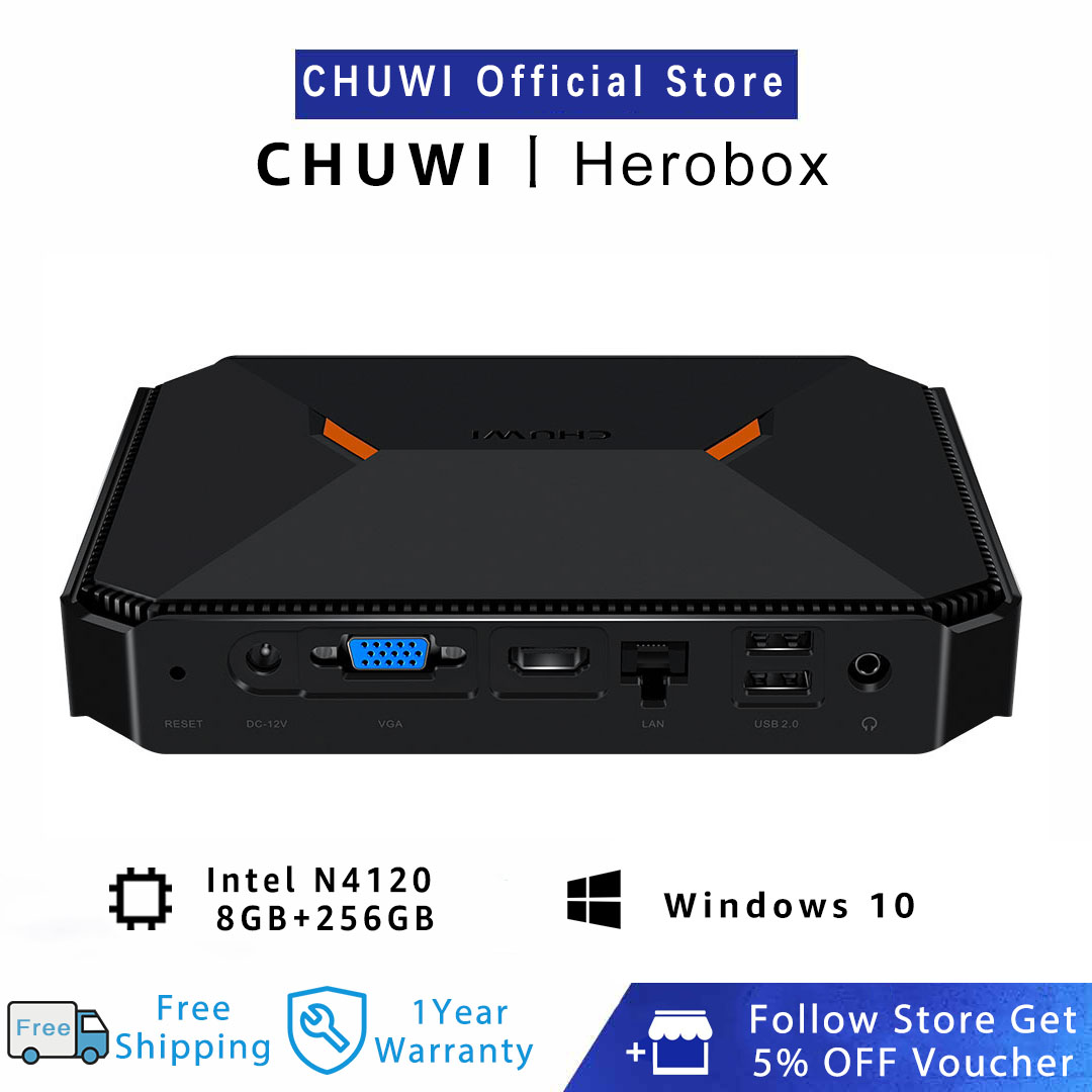 CHUWI Official HeroBox Mini PC Windows 10 System | Intel Quad Core J4125| LPDDR4 8GB+256GB SSD | Dual Brand Wifi...
