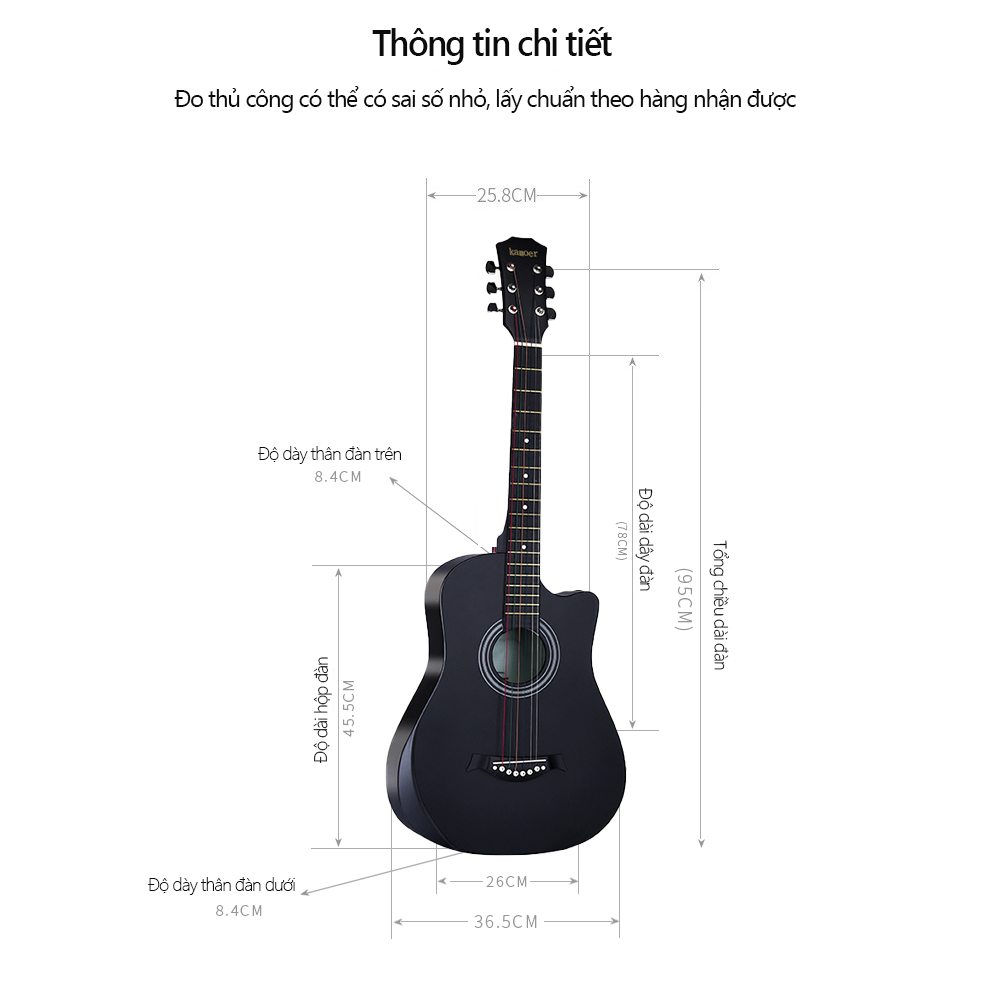 [HCM]Đàn guitar cho người mới tập đàn guitar 38 inch tập luyện đàn ghi ta